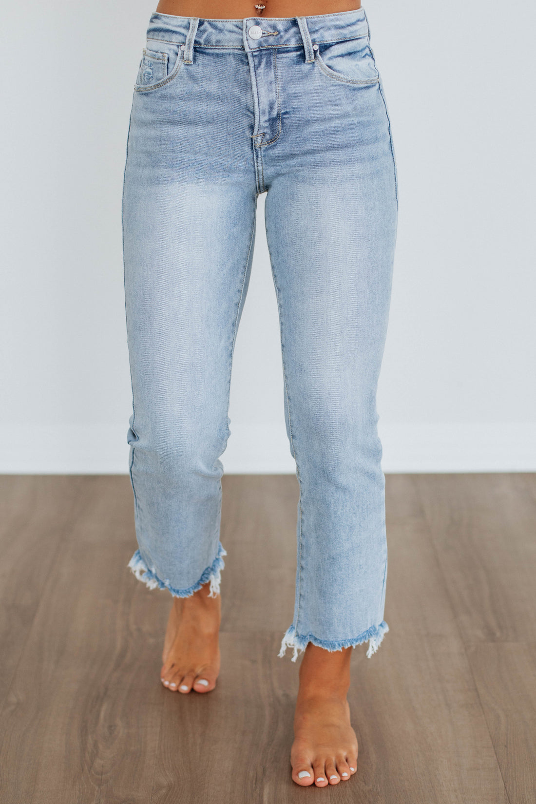 Light Wash Emery Risen High Rise Denim Pants