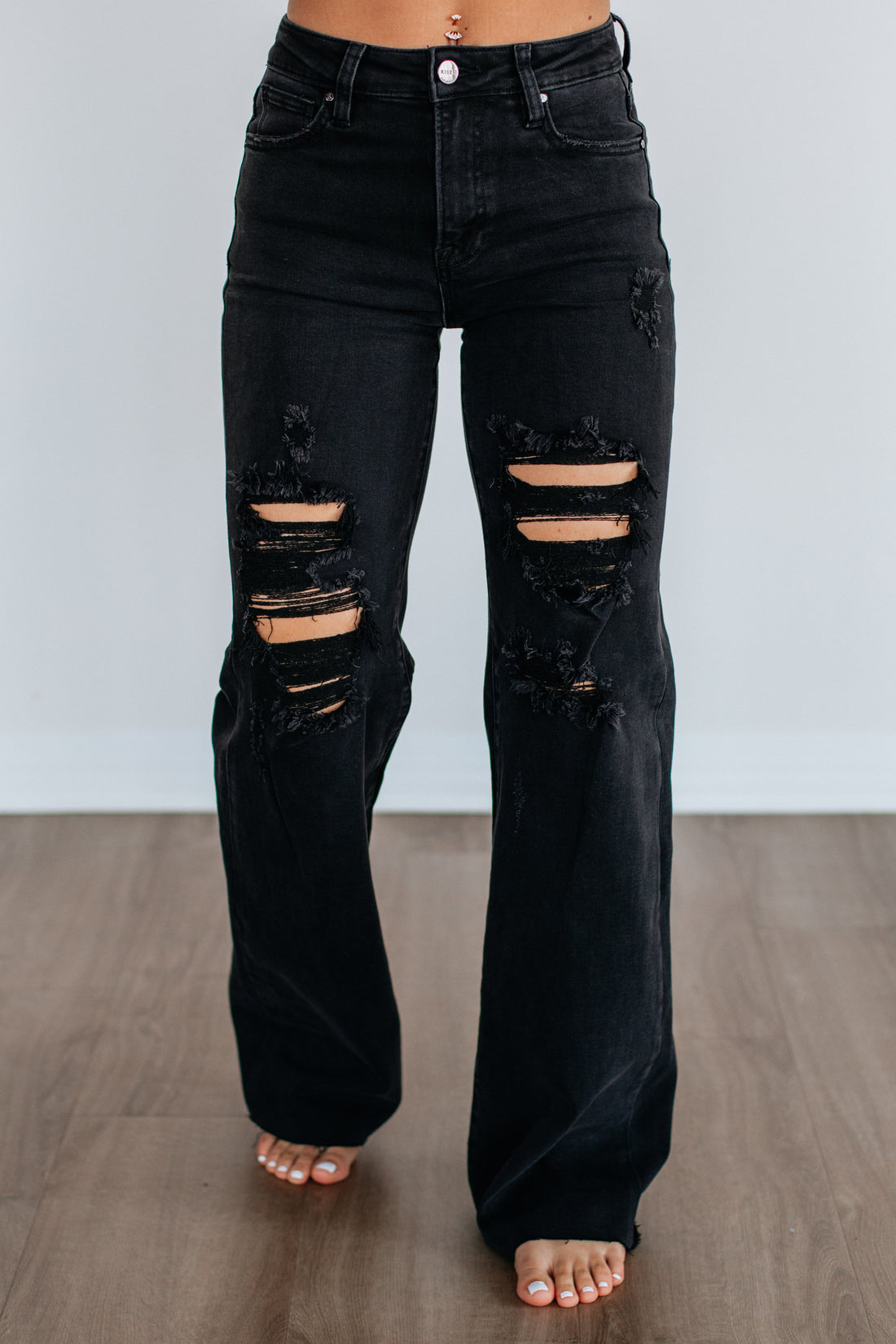 Vintage Black Mila Risen High Rise Denim Pants