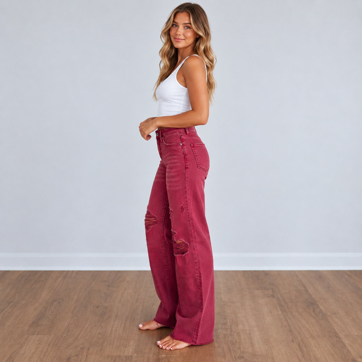 Women’s Sophie Mica High Rise Jeans Burgundy