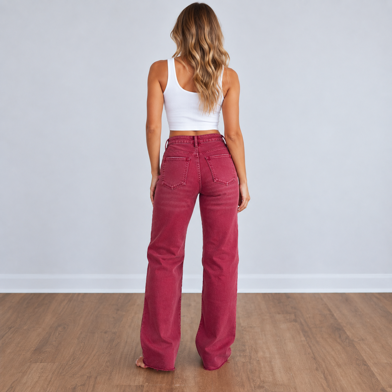 Women’s Burgundy Mica High Rise Jeans