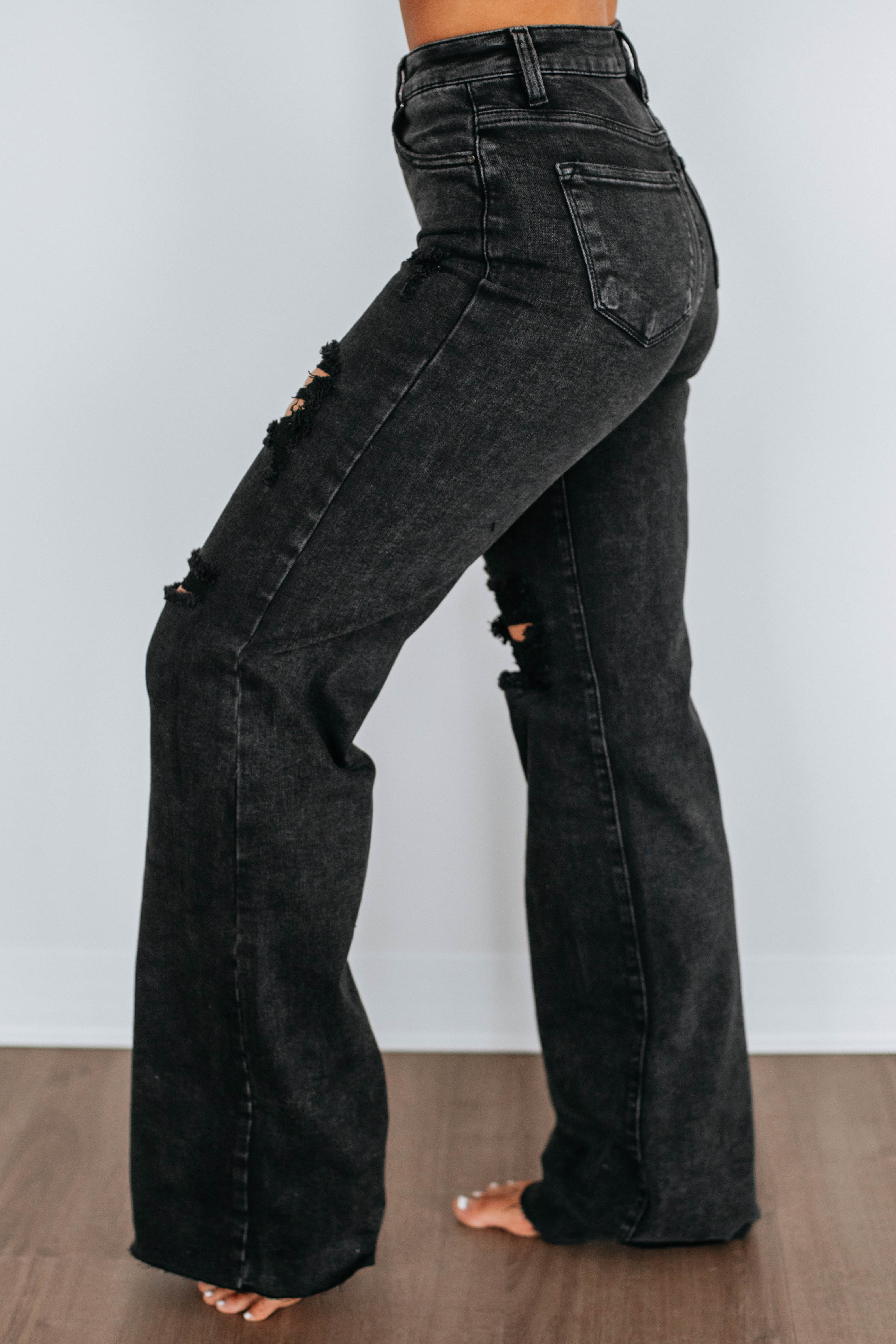 Avery Risen Dark Black Wash Denim Jeans